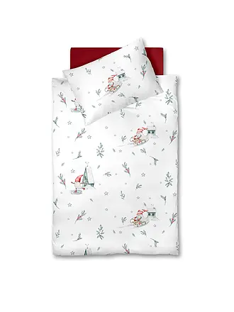 FLEURESSE | Flanell Bettwäsche 70x90cm/140x200cm ASPEN Snow White | 